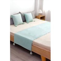 Todo Para El Hogar - Juego De Piecera De Cama Con 2 Fundas Modelo Lino Celeste