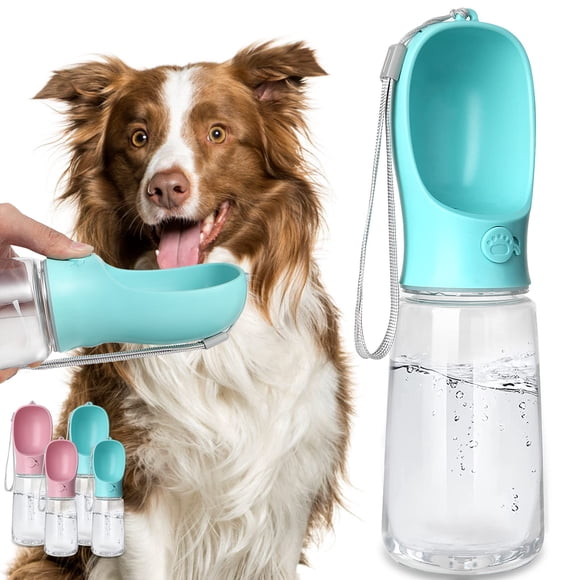 Botella de agua para perros Kalimdor, portátil, a prueba de fugas, 560 ml, azul