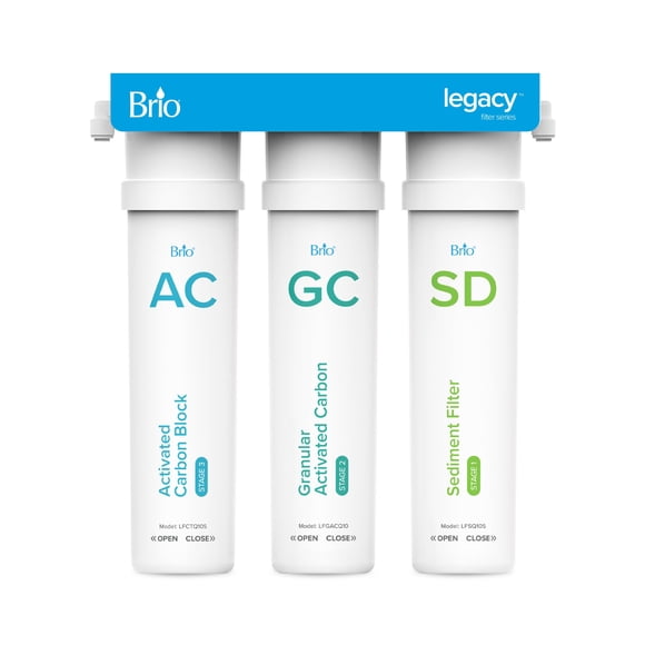 Kit de reemplazo de filtro de agua Brio de 3 etapas para filtros RO