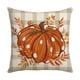 thumbnail image 1 of 1pc, Fall Decorative Throw Pillowcase 17.7 X 17.7 Inch, Thanksgiving Pumpkin Spice Leaf Autumn Decoration Outdoor Farmhouse Plaid Pillowcase For Home Sofa, 1 of 4