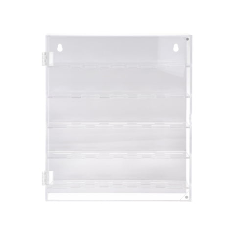 Magideal - Vitrina De Acrílico Caja De Almacenamiento Protectora Con Puerta Transparente Estante De Exhibición De 5 Niveles Soporte De Exhibición Para Mini Muñec Blanco