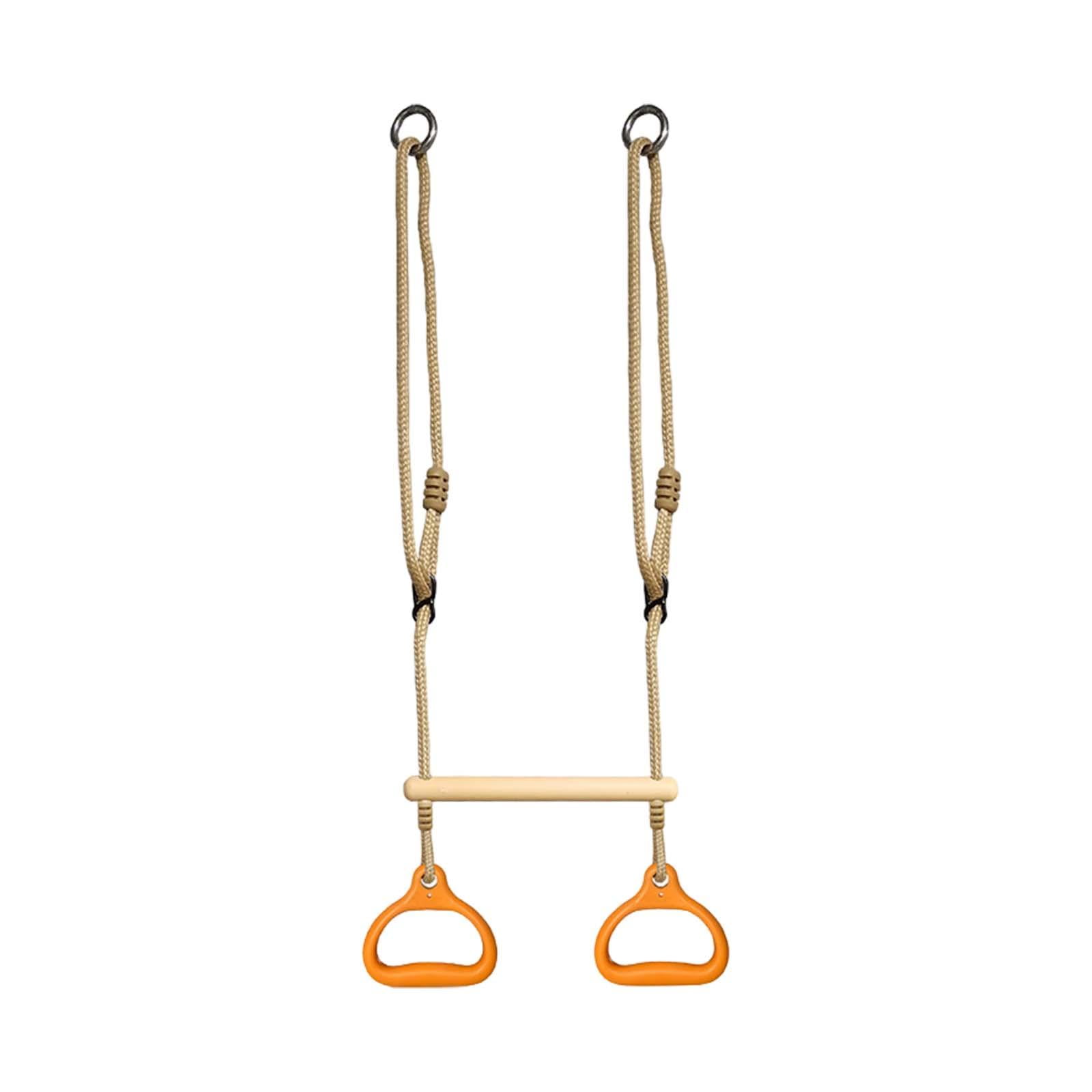 Magideal - Trapecio Con Anillas De Gimnasia, Equipo De Juegos Resistente Para Niños Y Adultos, Juego De Columpios Naranja