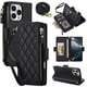 thumbnail image 1 of Para iPhone 12 Pro Max Funda Tipo Cartera con Bloqueo RFID, Funda de Teléfono Tipo Bolso Cruzado con 9 Ranuras para Tarjetas, Bolsillo con Cierre y Correa Desmontable, Negro, para iPhone 12 Pro Max, 1 of 9