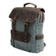 thumbnail image 3 of Mochila unisex vintage en lona aguamarina y cuero, 3 of 5