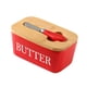thumbnail image 4 of Caja De Almacenamiento De Mantequilla De Queso Caja De Queso Caja De Conservación Multiusos Plato De Mantequilla De Cerámica Mantequilla Roja, 4 of 5