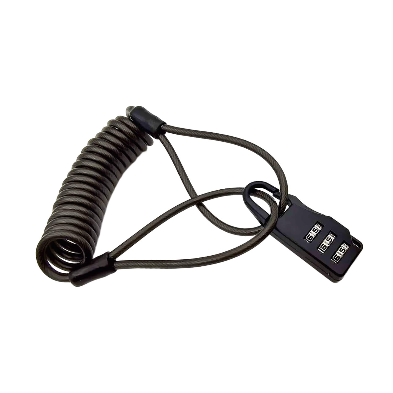 Magideal - Candado De Combinación Con Candado Para Casco De Motocicleta, Candado De De Acero Multiusos Portátil, Candado De De Alambre Para Maleta, Negro