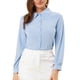 thumbnail image 2 of INSPIRE CHIC Blusa de Mujer con Cuello Peter Pan Casual de Negocios de Manga Larga Camisas de Trabajo con Botones 3XL Azul Claro, 2 of 4