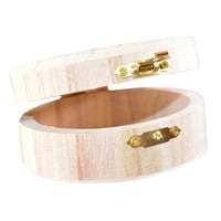 Magideal - Caja Organizadora De Adornos Para Joyería, Ataúd, Anillo, , Accesorios De Exhibición, Estuche De Viaje, Soporte Bloqueable, Redondo De Madera P