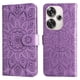 thumbnail image 1 of Funda tipo cartera FOXDOCK para Xiaomi Poco F6 , diseño girasol en relieve, cuero PU, cierre magnético, soporte y tarjetero, 1 of 5