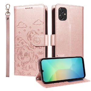 Funda Billetera Foxdock Compatible Con Samsung Galaxy A06, Diseño Perrito Tierno, Ranuras Para Tarjetas Y Soporte Plegable
