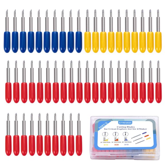Cuchillas de corte STREWEEK de 50 piezas para Cricut Explore Air 2/3