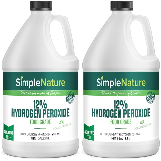 Solución de peróxido de hidrógeno SimpleNature al 12% de calidad alimentaria, 7,6 L