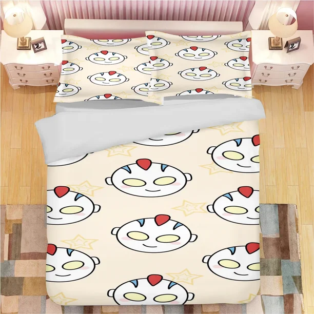Cartoon Quilt Cover Printed Bedding Set for Boys 100% Polyester Skin Friendly Breathable Home Textiles Cute Bed Sheets