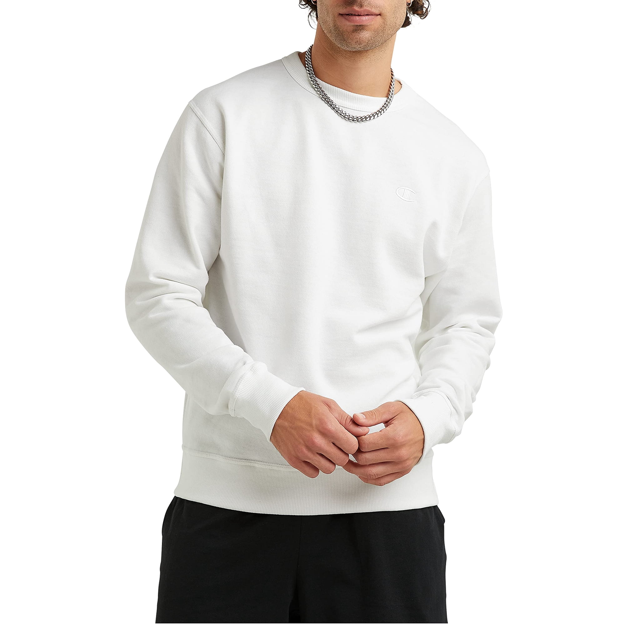 Sudadera Champion Para Hombre Con Cuello Redondo, Forro Polar, Talla Xxl, Color Blanco