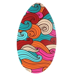 Ioensy - Tabla De Skimboard De Pie Con Revestimiento De Alto Brillo Para Adolescentes, Adultos Y Niños Con Ondas De Colores