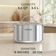 thumbnail image 2 of Olla de fondo Sunhouse 3,5 L de acero inoxidable con tapa de vidrio, 2 of 8