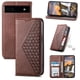 thumbnail image 1 of Funda Flip FOXDOCK para Google Pixel 6A , Estilo Billetera con Diseño Rombo, Correa de Mano y Soporte, Uso Diario, 1 of 6