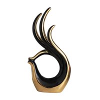 Magideal - Escultura De Cerámica Contemporánea Para Embellecer Tu Hogar Oro Negro