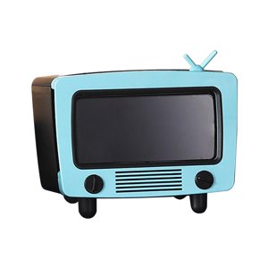Magideal - Caja De Pañuelos En Apariencia De Tv, Soporte Para Teléfono Móvil, Práctico, Creativo, Retro, Dispensador Lindo, Contenedor De Papel Higiénico Para El Azul