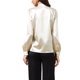 thumbnail image 3 of INSPIRE CHIC Blusas de Satén para Mujeres Elegantes con Cuello Alto y Manga Larga Camisas de Trabajo S Albaricoque, 3 of 6