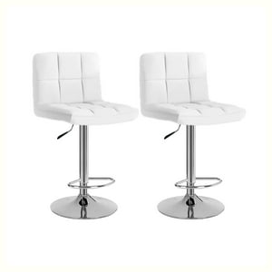 Global Latin - Pack 2 Silla Piso Bar Taburete Con Respaldo Cuadrado