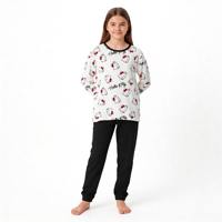 Top - Pijama Largo Niña Micropolar Invierno Hello Kitty C1