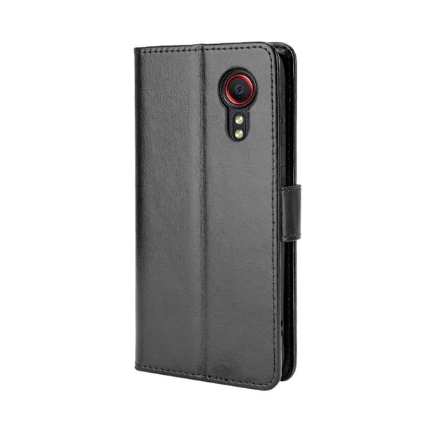 Funda tipo libro para Samsung Galaxy Xcover 5, cartera todo‑en‑uno, funda multifuncional con tarjetero y correa de muñeca desmontable