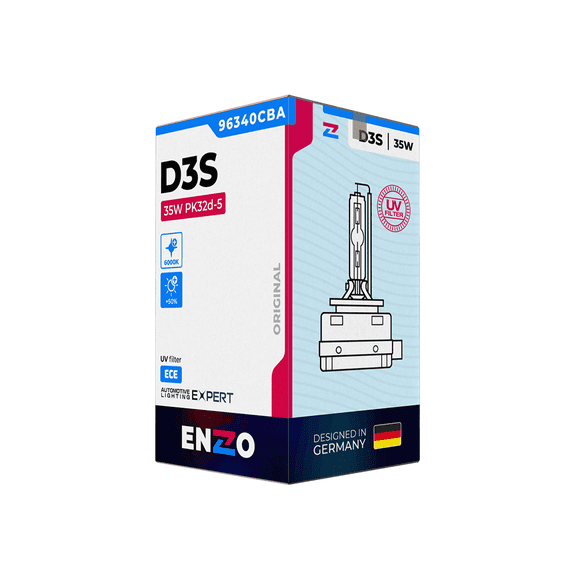 Ampolletas Xenón ENZZO D3S 96340CBA 35W PK32d-5 CBA HCB 6000K