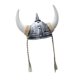 thumbnail image 5 of Casco Medieval Con Cuernos, Adorno único, Accesorios De Halloween De Caballero Unisex, Plateado Con Trenza, 5 of 5