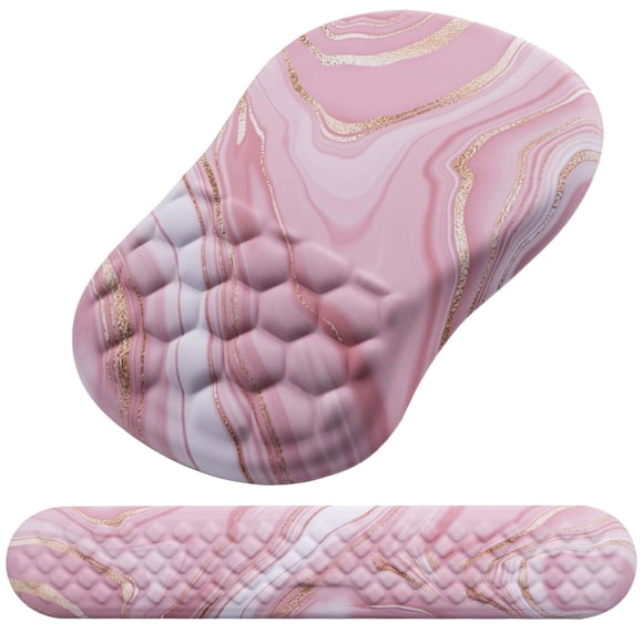 Reposamuñecas Laokiiy 2 en 1 Ergonómico Rosa Mármol