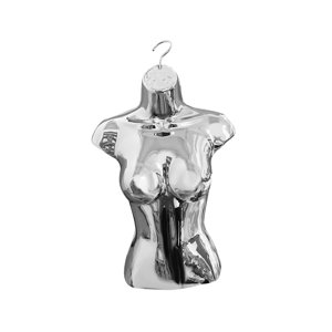 Magideal - Maniquí Femenino Torso Exhibición Torso Cuerpo Ropa Interior Exhibición Espalda Hueca Cuerpo Maniquí Gancho Colgante Para Tienda Espectáculos De Ropa Plata