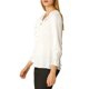 thumbnail image 4 of INSPIRE CHIC Blusa con Volantes para Mujer de Regreso a Clases Elegante Cuello en V Manga Larga Top Elegante Blanco XS, 4 of 7