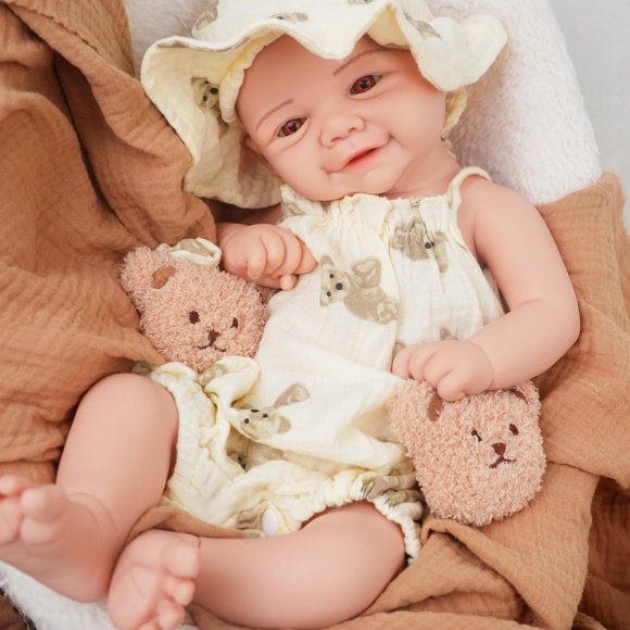 Muñeca de bebé AuroraVita de 42 cm, silicona realista, 2,6 kg