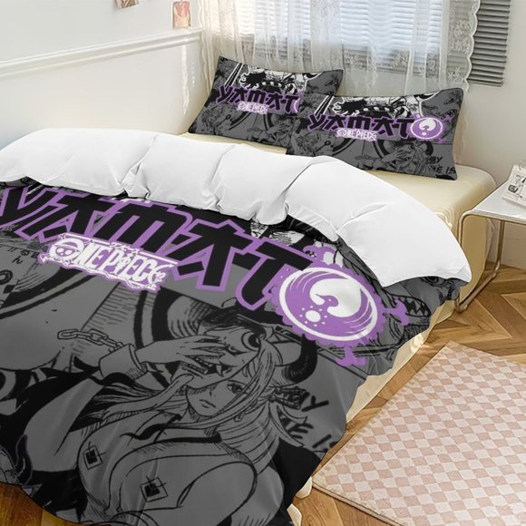 Yamato Bed Duvet Cover Funny Anime Cartoon Bedding Sets Lightweight 3 Piece Comforter Sets