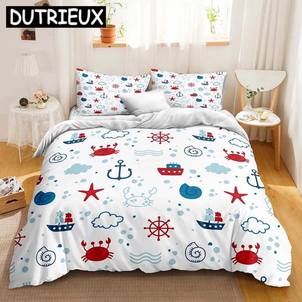 Ocean Duvet Cover Set Ocean Bedding Set Girls BoysCute Sea Life Bedding All Dropshipper Bedding Set