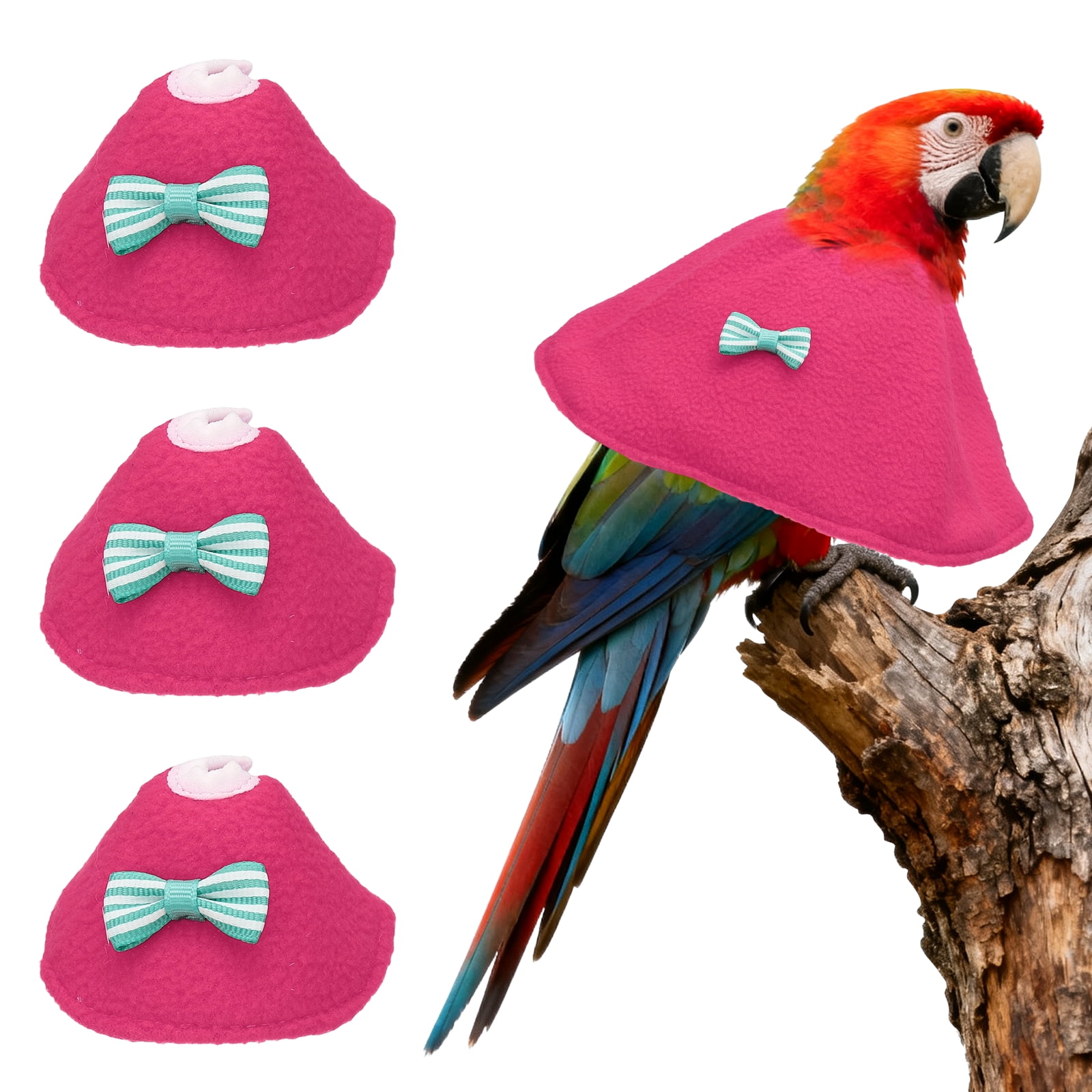 Collares para Aves Uxcell, Collar Cónico Protector de Recuperación, Conos Ajustables Suaves Anti-Mordeduras para el Cuello de Plumas (Rosa, XS, 3 Piezas)
