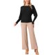 thumbnail image 2 of INSPIRE CHIC Suéteres de Mujer de Manga Larga Murciélago Oversized Hombro Descubierto Cuello Redondo Tejido Suelto Talla M Negro, 2 of 6
