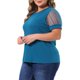 thumbnail image 4 of Agnes Orinda Camiseta de Mujer Talla Grande Manga Corta de Malla Cuello Redondo Blusa Casual Sólida 2025 4X Azul, 4 of 6