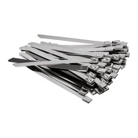 Magideal - 100 Piezas Bridas Metálicas Acero Inoxidable Bridas De Alta Resistencia Cierre Automático Sujetacables Herramientas Para Atar Cables Uso Exterior Apto 46 Cm X 30 Cm