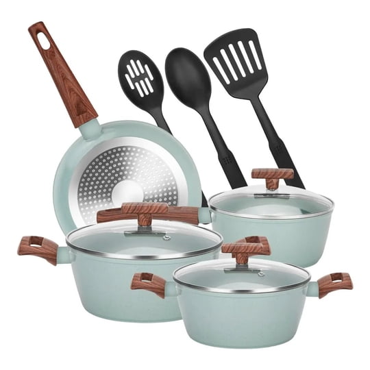 Genérico - Juego Bateria Cocina Granito Antiadherente Olla Sarten 10pcs