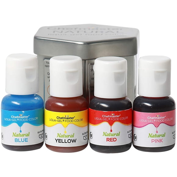 Colorante Alimentario Chefmaster Natural Liqua-Gel - Pack de 4