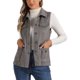 thumbnail image 4 of INSPIRE CHIC Chaleco de Utilidad sin Mangas de Mujer de Imitación de Gamuza con Botones, Chaqueta de Carga con Bolsillos y Cuello Abatible Gris Oscuro M, 4 of 6