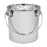 Ioensy - Cubo De Leche De Acero Inoxidable, Suministros Portátiles Para Animales De Granja, Estable, Individual, 5L