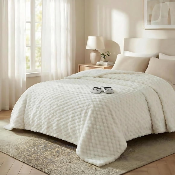 Manta térmica GarveeHome Electric King, 230 x 254 cm, color beige