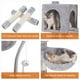 thumbnail image 3 of Cat Tree HCT004SW HCT004SW con percha de felpa acolchada, color gris claro, 3 of 3