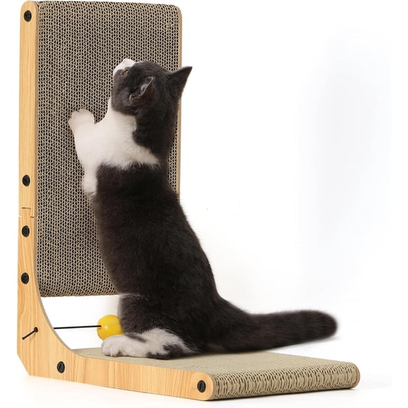 FUKUMARU Cat Scratcher, 18.9 Inch L-Shaped Cat Scratch Pad for Cats