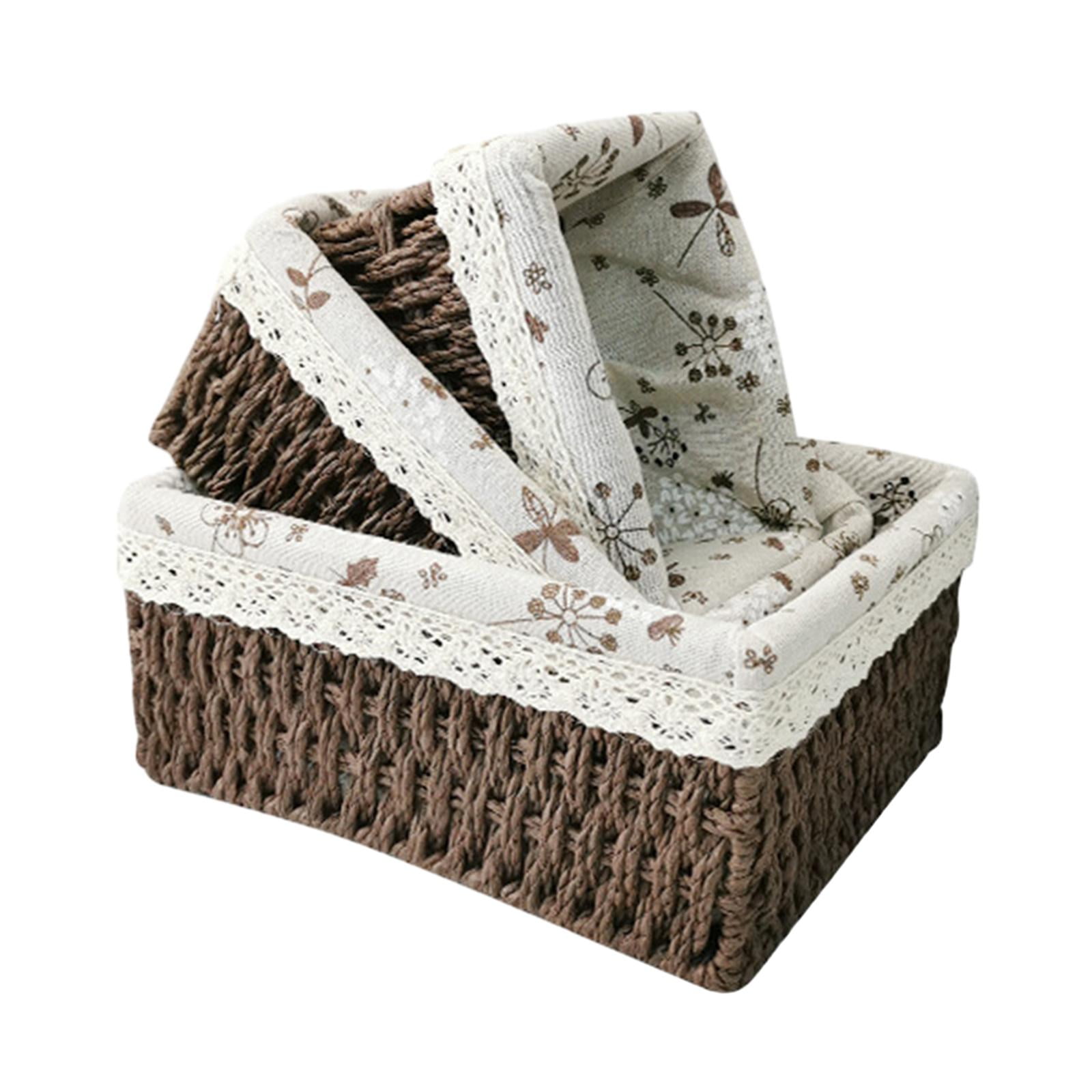 Bothyi - Cesta Para Servir, Cestas De Almacenamiento Tejidas A Mano Apilables Para Patio, Refrigerio, Inodoro, 3 Uds.