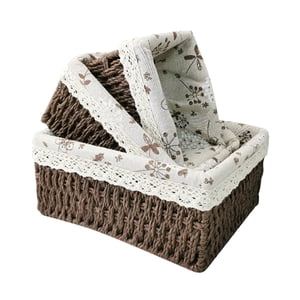 Bothyi - Cesta Para Servir, Cestas De Almacenamiento Tejidas A Mano Apilables Para Patio, Refrigerio, Inodoro, 3 Uds.