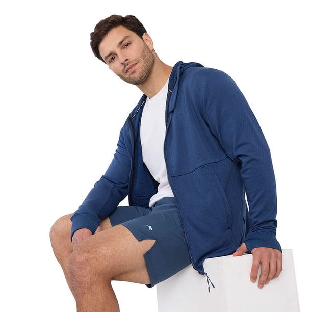 Polerón Hombre Deportivo Texturizado Navy Corona
