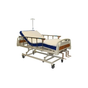Glomed - Cama Clínica Manual 3 Pos Plus + Colchón Imper 8Cm + Topper Blanco